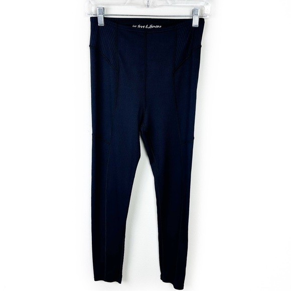 For Love & Lemons Dark Navy Stretch Payton Ribbed Leggings - Picture 4 of 14